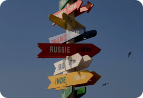 Изображение дистанции до стран.